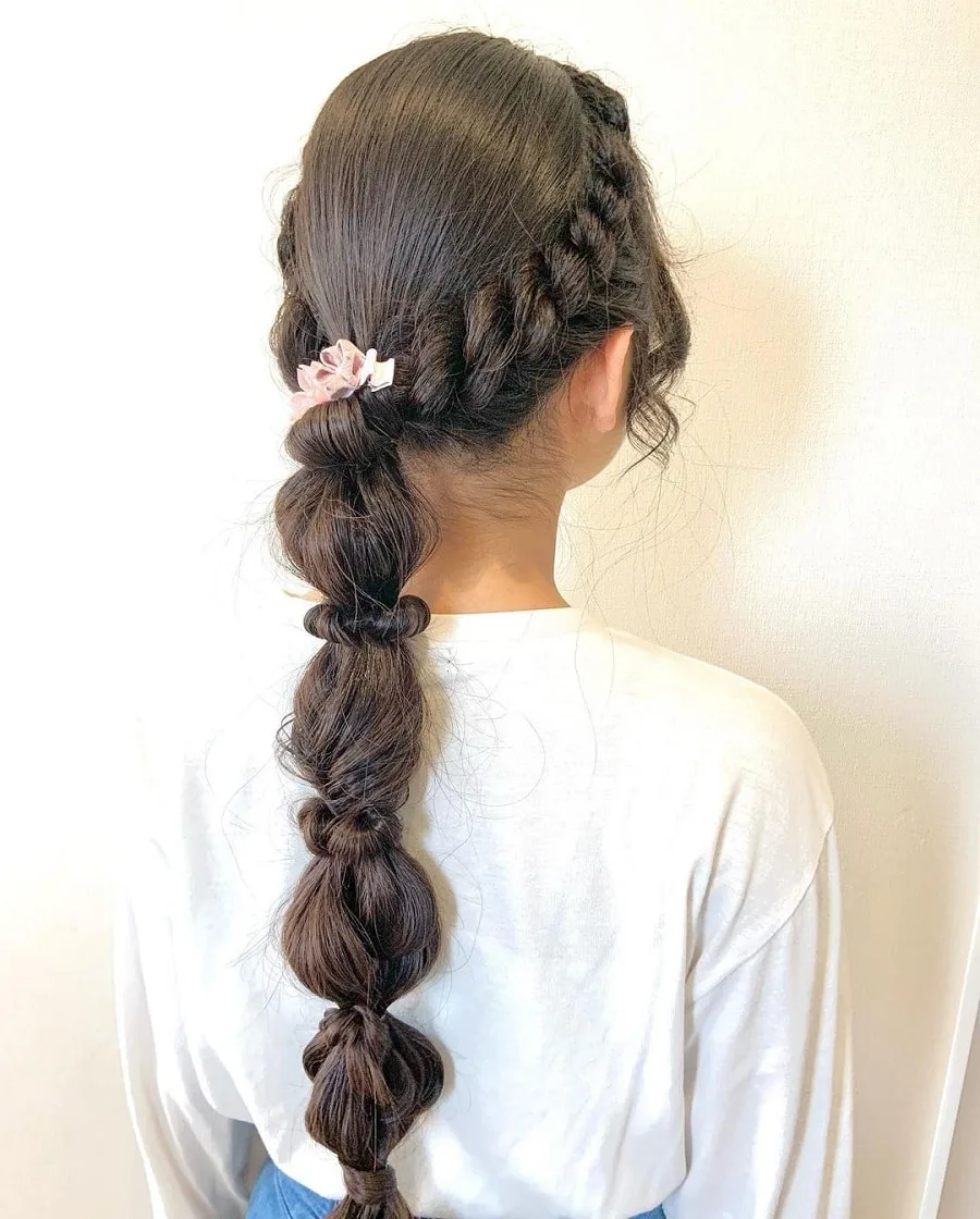 long bubble ponytail