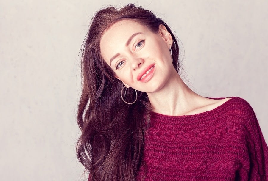 long burgundy red hairstyle