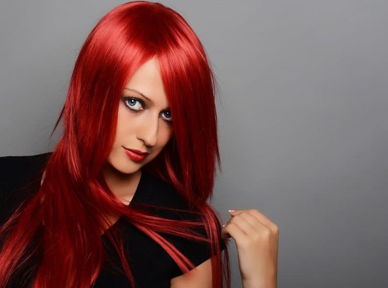 long cherry red hair