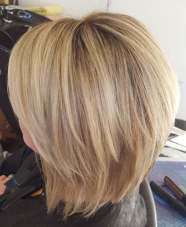 choppy lob for blonde hair