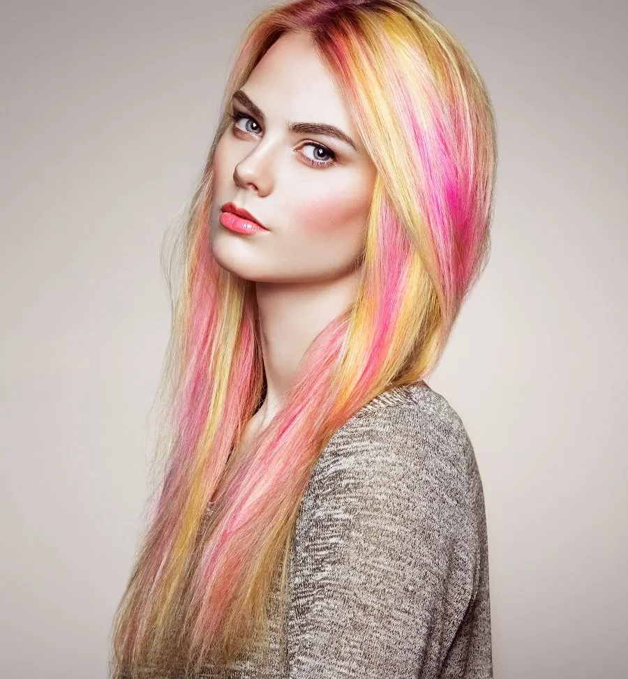 long colored hair for square face
