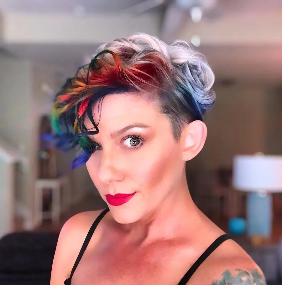 long colored pixie for thin hair