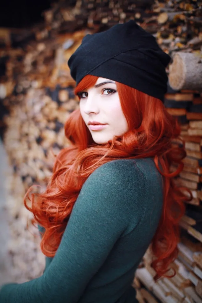 long copper red hairstyle