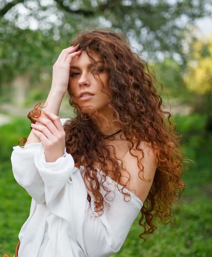 long curly hair highlights