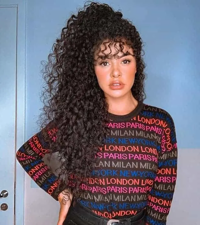 90's ponytail styles with long curly hair