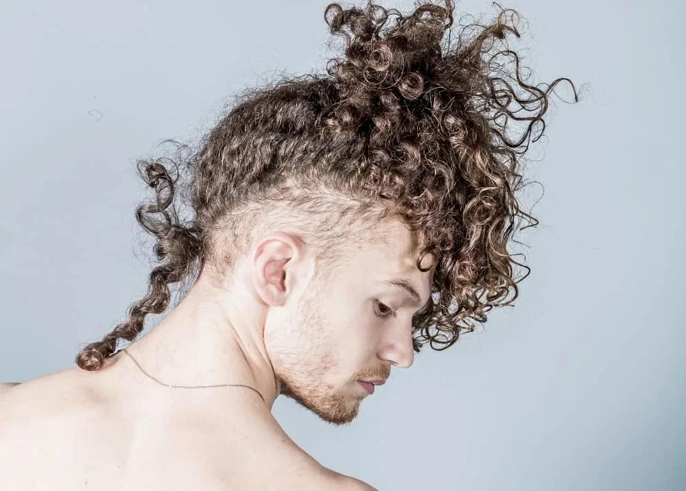 long curly mullet for men