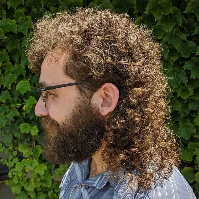 long curly mullet for men