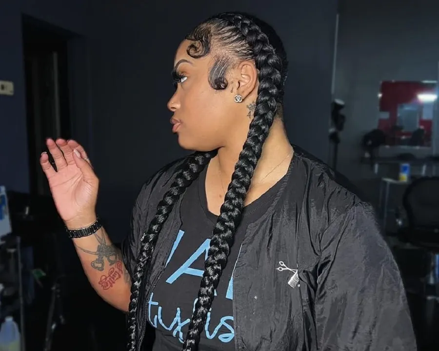 long double dutch braids for black women