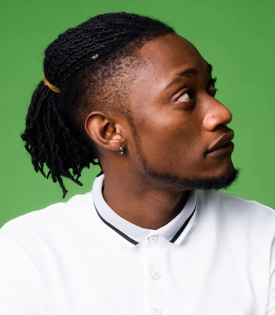 long dreads with temp fade