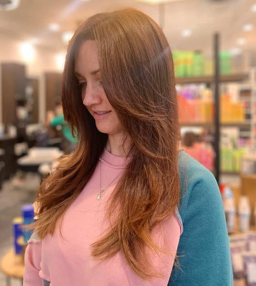 long feathered hair