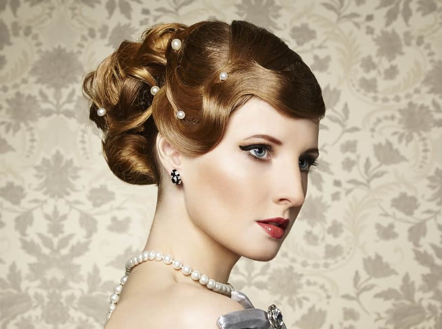 long finger wave hairstyle for wedding