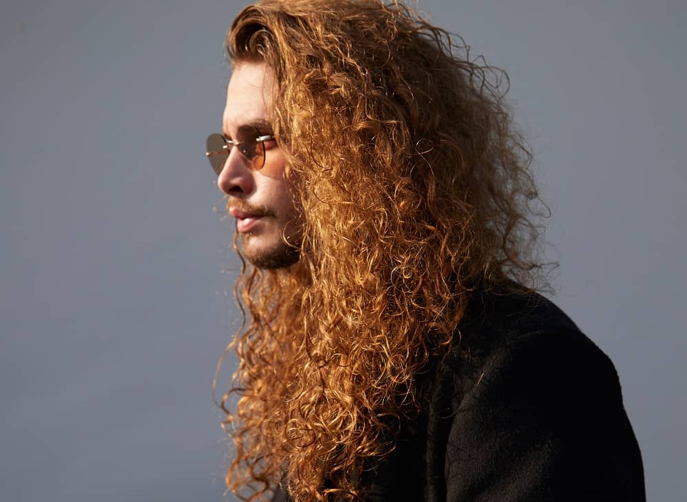 long frizzy curls for guys