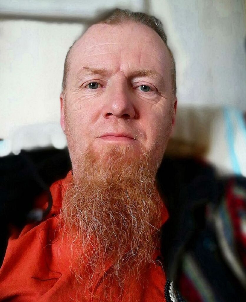 long ginger goatee beard