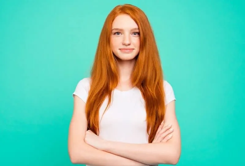 long ginger red hairstyle