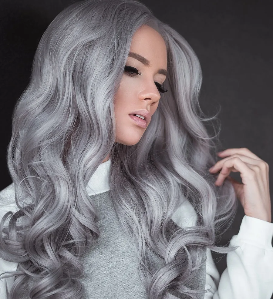 long gray hair