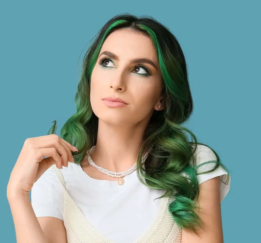 long green hair color