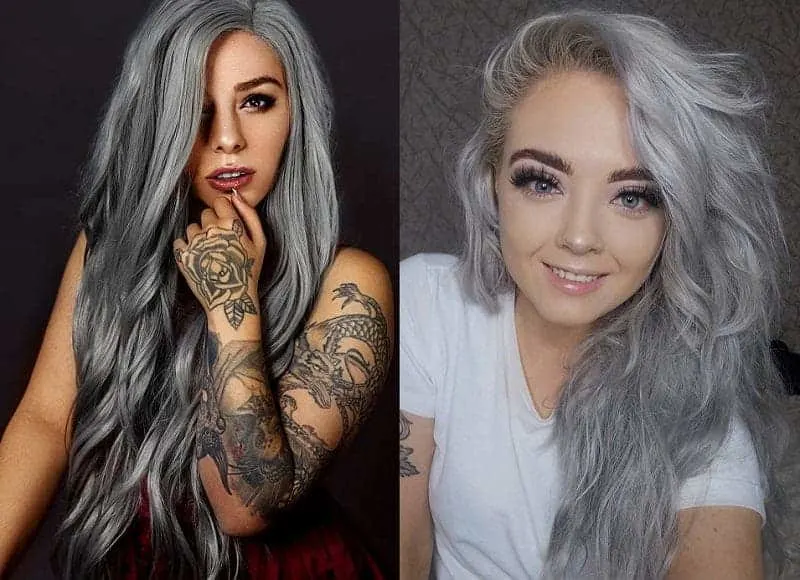 long grey hair