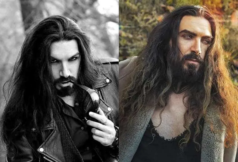 long hairstyle with beard