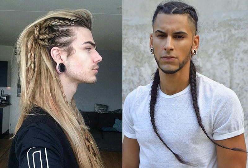Long Braided Hairstyle with Beard
