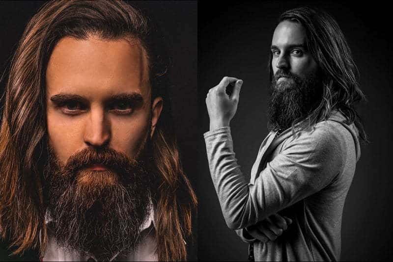Long Hair with Bandholz Beard for men