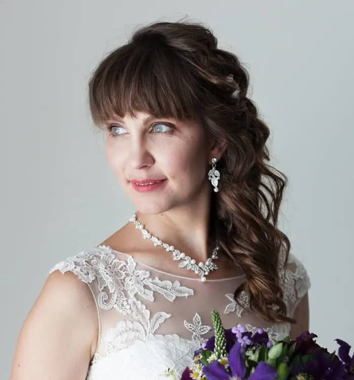 long hair down for bride