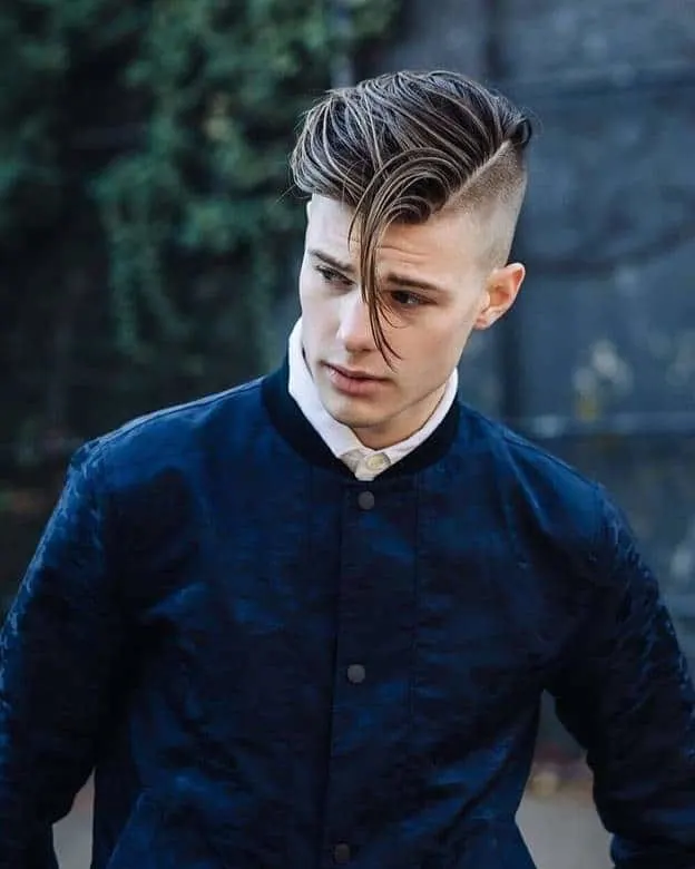 long hair with high fade