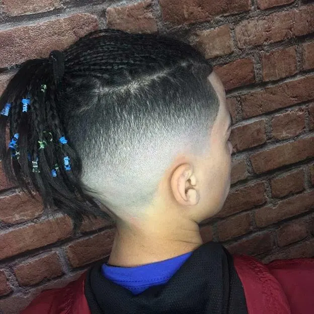 braided faux hawk with fade