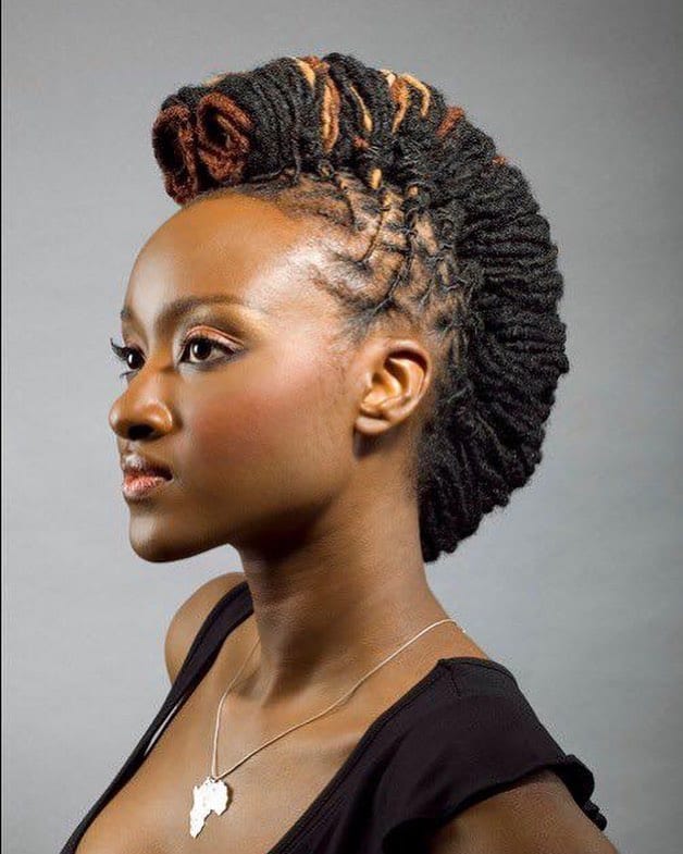 black women with long mohawk hairstyle