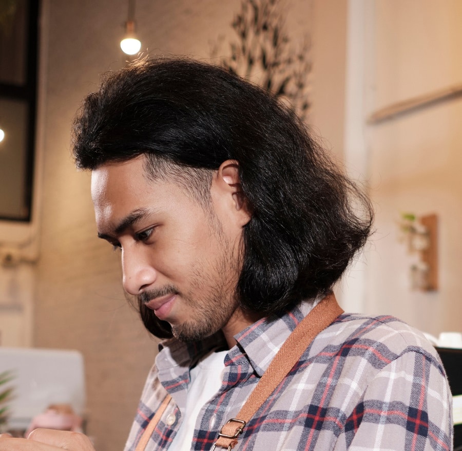 long hair undercut for asian men