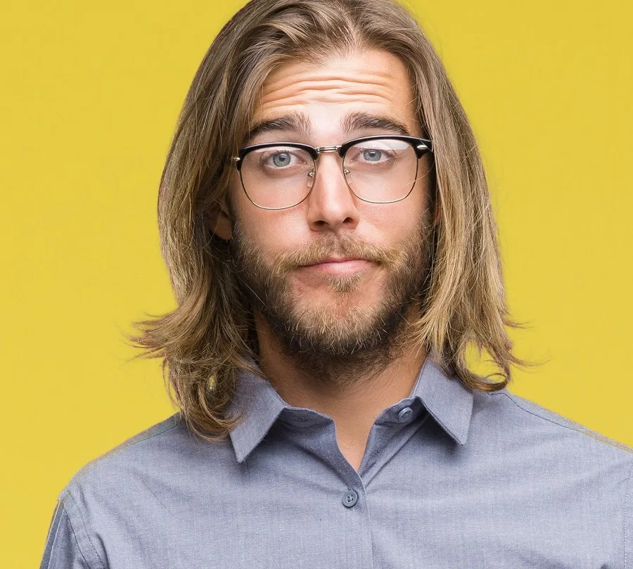 long hair with beard for oval faces