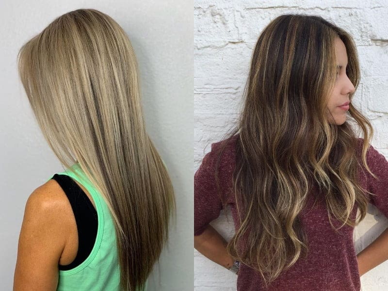 long hair with blonde highlights
