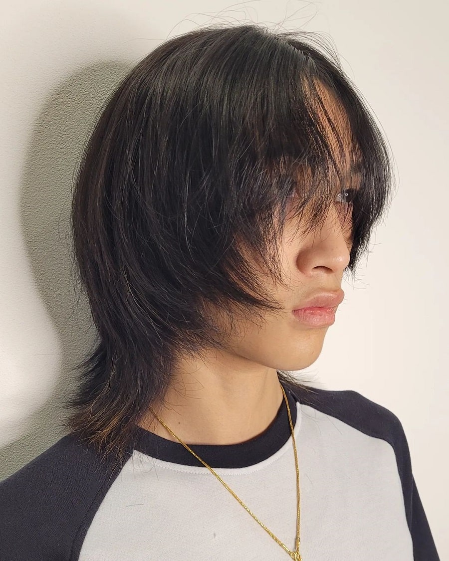 long hair with curtain bangs for men
