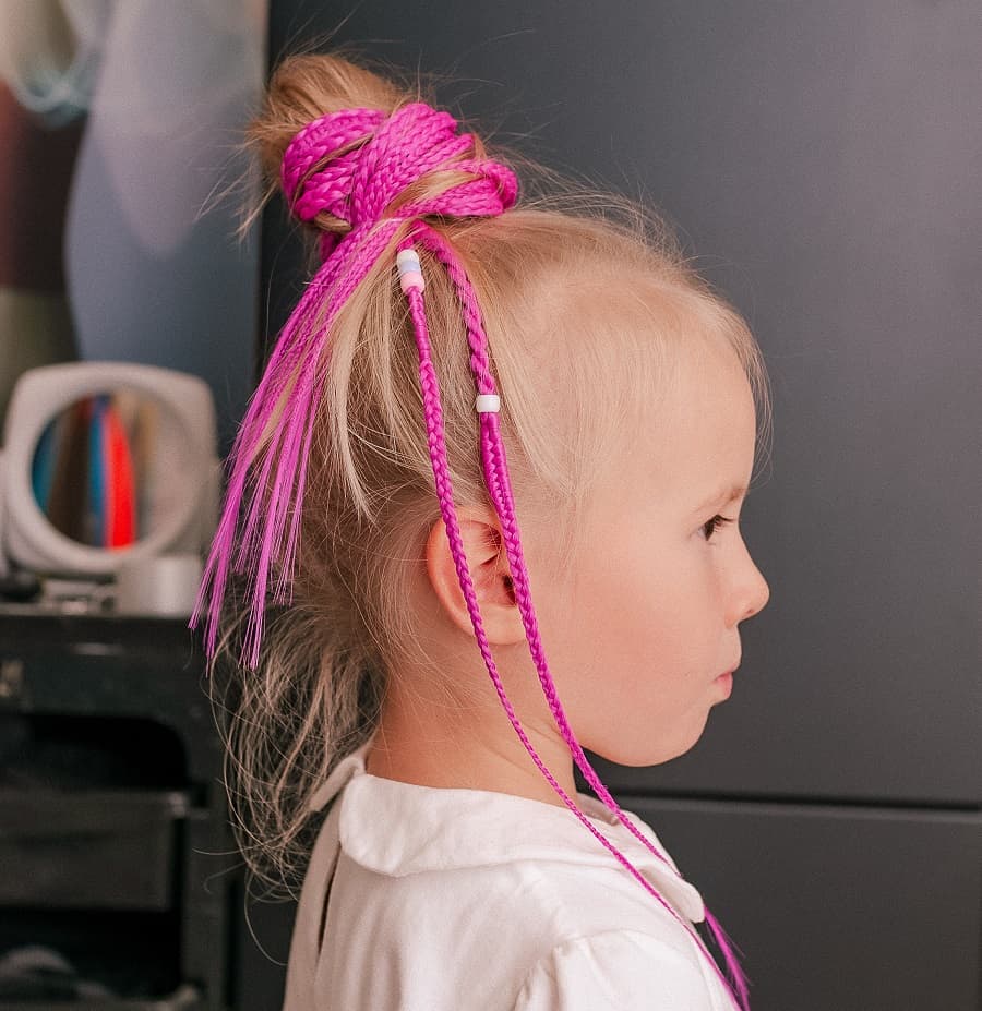 long hair with extension for little girls