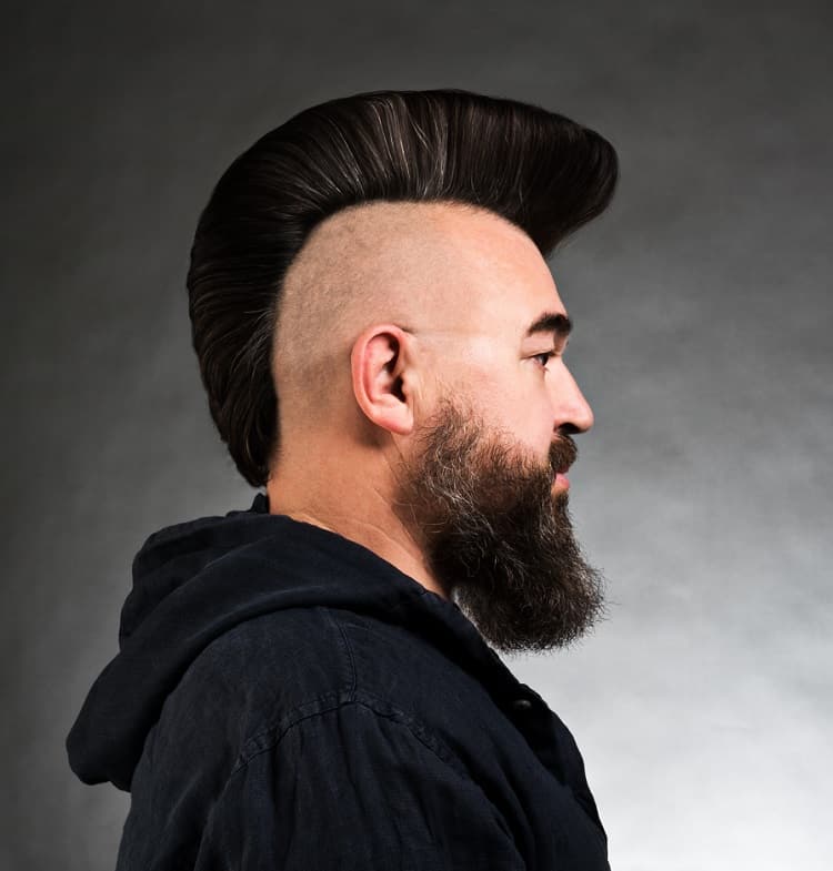 long mohawk with shaved sides for men