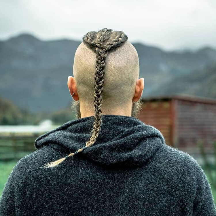 long viking hair with shaved sides for men