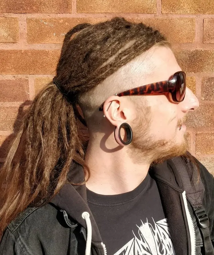 long dreads with shaved sides for men