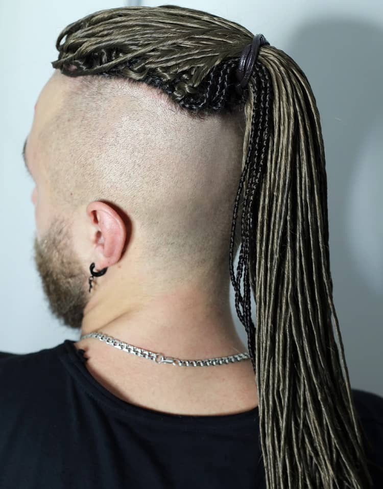 long weave hair with shaved sides for men