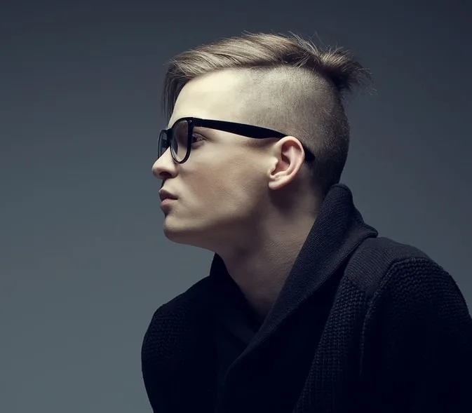 long comb over with shaved sides for men