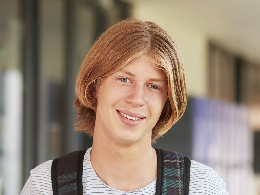 long straight hairstyle for boys