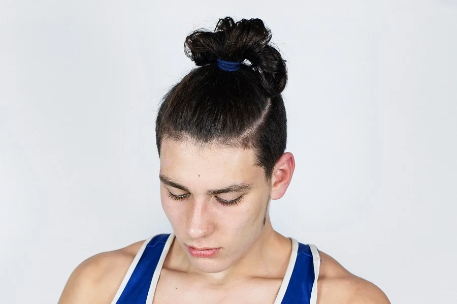 long hair ponytail for boys