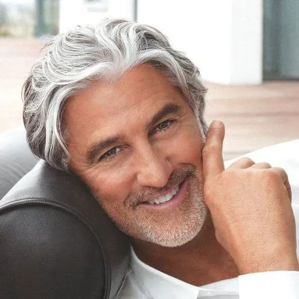 hairstyle with longer top for older men