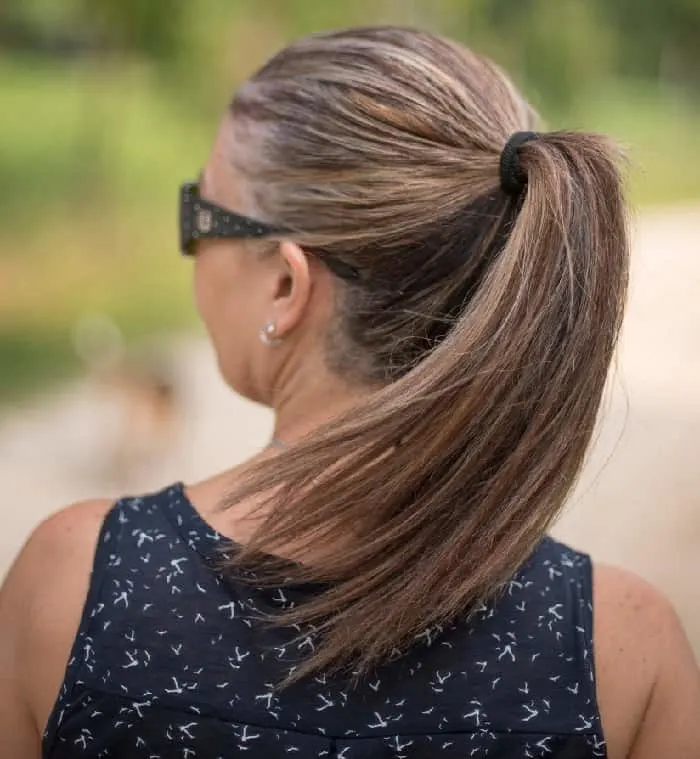 long ponytail for women over 40