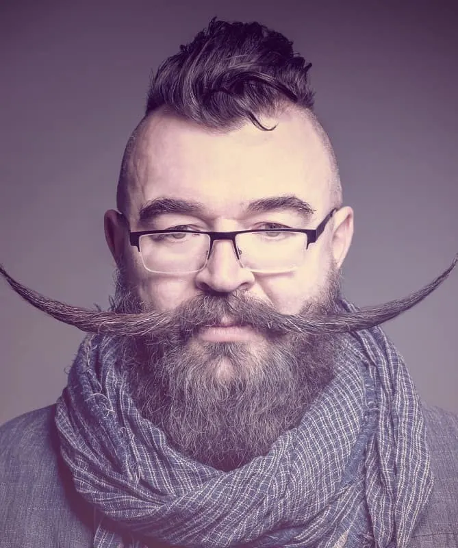 long handlebar mustache