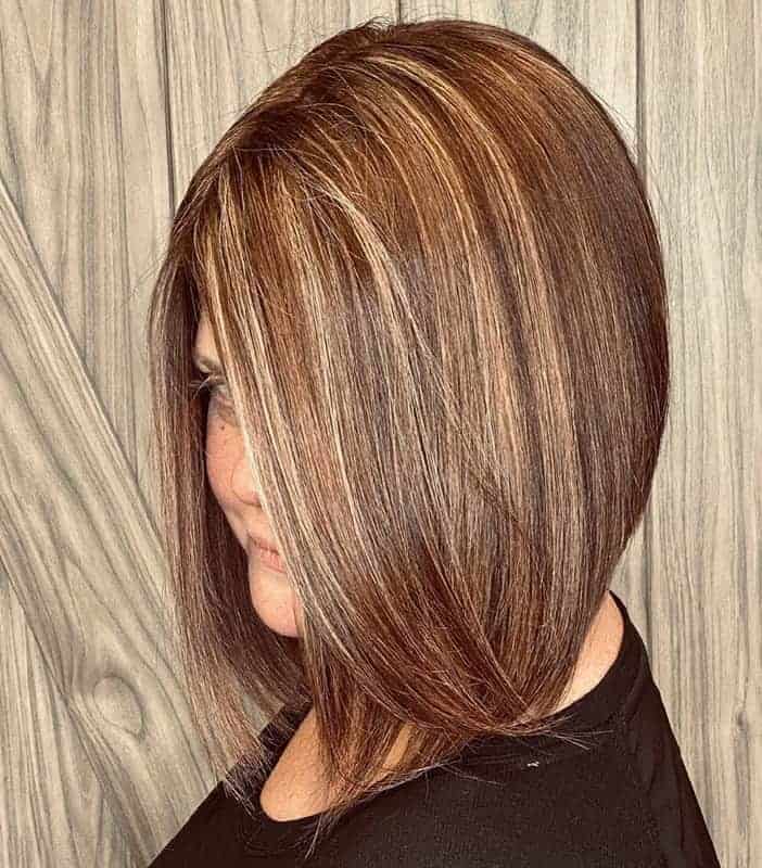 Long Inverted Bob with Highlights