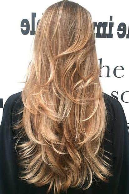 Golden Blond Hair with Long Layers