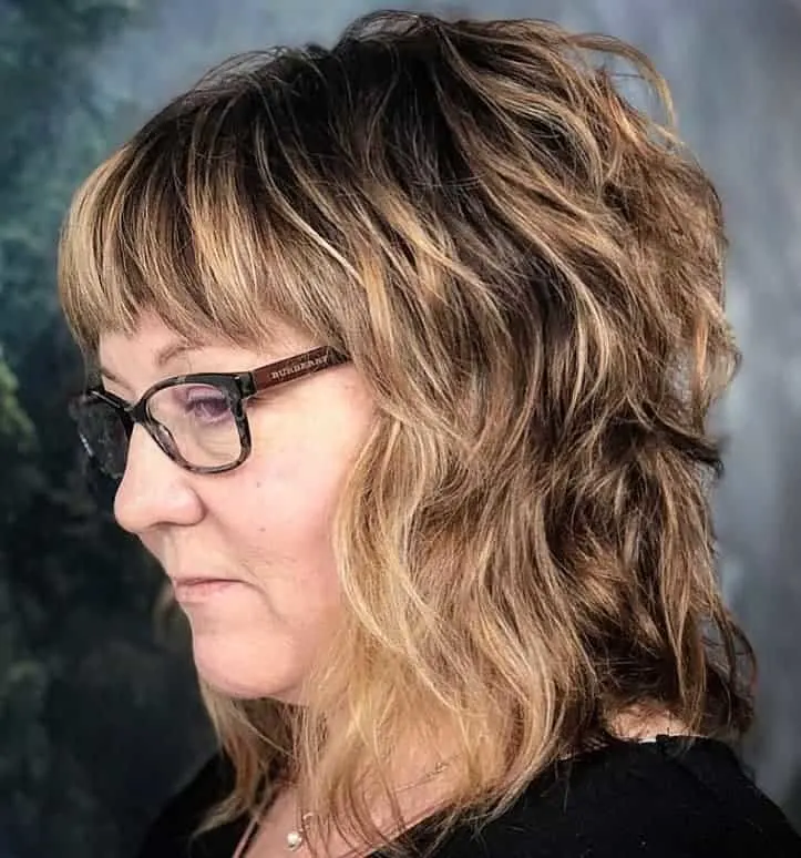 Messy Layered Lob with Bangs
