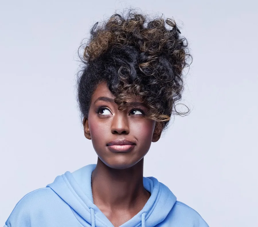 long layered curly updo