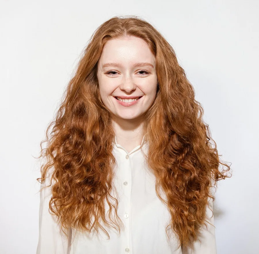 long layered ginger curls