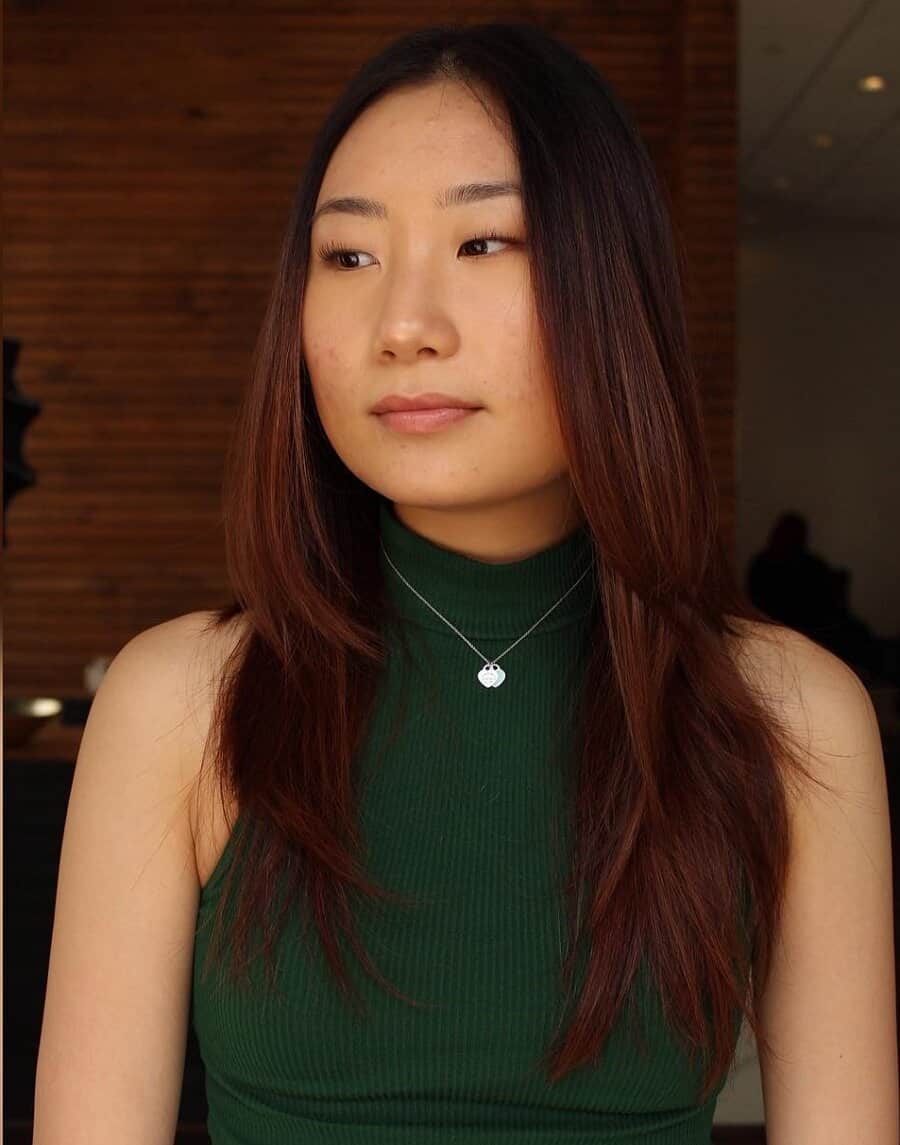 long layered hair for asian women