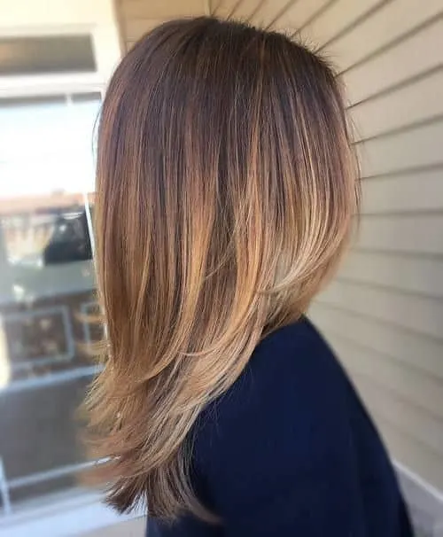 long layers on medium balayage hair